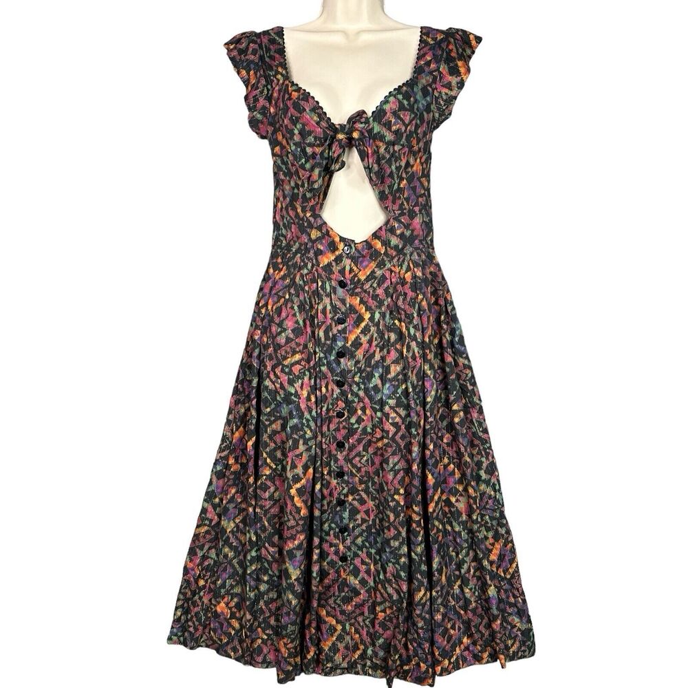 Anthropologie Love The Label Dress XS NWT Boho‎ Fairy Kaleidoscope Midi Cutout